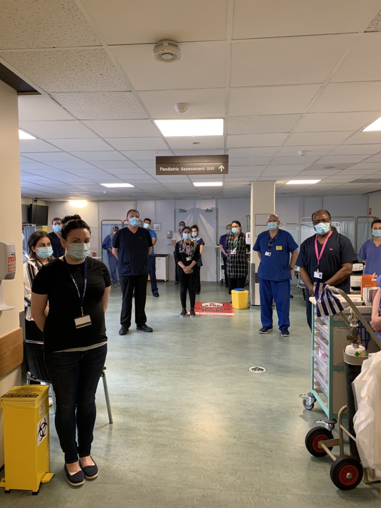 Staff in Cavan ED paying their respect to Dr Ali. One minute silence at 12 midway. My he Rest In Peace. #EmergencyMedicine,#AssocEmergMedIE, <a href="/MaterTrauma/">Mater Hospital Trauma</a>,