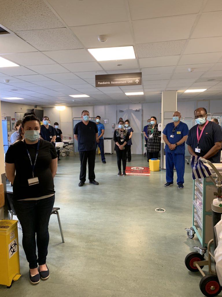 butt_ashrafbutt's tweet photo. Staff in Cavan ED paying their respect to Dr Ali. One minute silence at 12 midway. My he Rest In Peace. #EmergencyMedicine,#AssocEmergMedIE, @MaterTrauma, https://t.co/vGZGh5C8CD