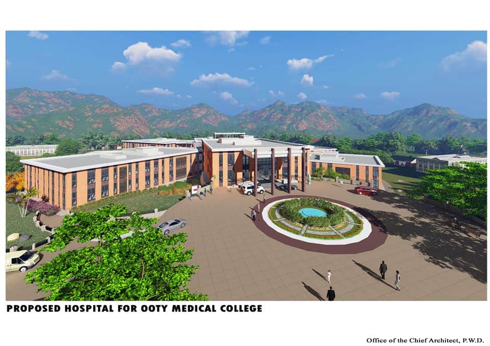 Ooty_FC's tweet photo. Proposed Hospital for  #Nilgiris
#Ooty MedicalCollege

#நீலகிரி மாவட்டம் உதகையில் அமையவுள்ள மருத்துவ கல்லூரி   மாதிரி தோற்றம். 

விரைவில் கண்ணுக்கு விருந்தாய். 
மக்களுக்கு மருந்தாய் உருவாகும்

#OotyFC https://t.co/9y5wXlwP0x