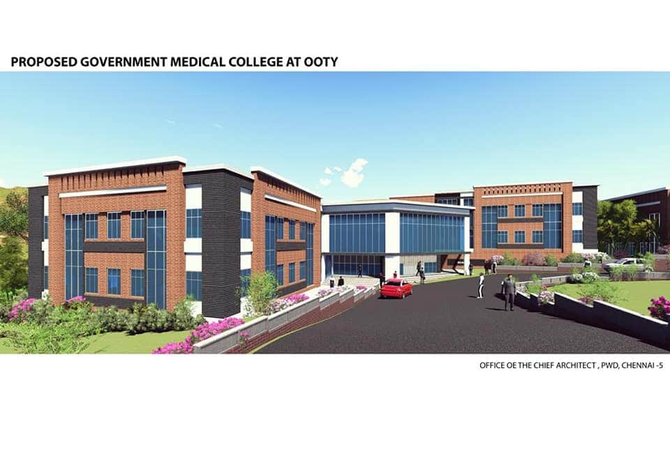 Ooty_FC's tweet photo. Proposed Hospital for  #Nilgiris
#Ooty MedicalCollege

#நீலகிரி மாவட்டம் உதகையில் அமையவுள்ள மருத்துவ கல்லூரி   மாதிரி தோற்றம். 

விரைவில் கண்ணுக்கு விருந்தாய். 
மக்களுக்கு மருந்தாய் உருவாகும்

#OotyFC https://t.co/9y5wXlwP0x