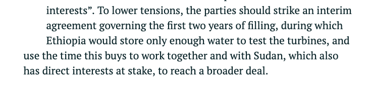 There now seems to be more talk of a piecemeal approach (as Crisis Group proposed in March), perhaps with a filling period deal, and maybe reopening Nile Basin treaty discussions. But it’s not clear Cairo is on board: So far, SU, EG have insisted on comprehensive GERD deal4/