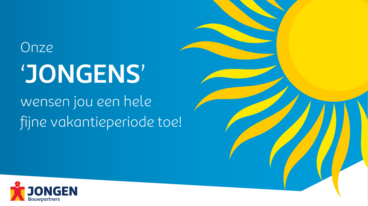 JongenBouw's tweet photo. Onze 'JONGENS' starten binnenkort hun welverdiende vakantie!

Vanaf 27 juli t/m 14 augustus is ons kantoor gesloten wegens de Bouwvak. Wij gaan met z'n allen genieten van een welverdiende rust om daarna weer met nieuwe energie aan de slag te gaan. https://t.co/UyX4FJsTDl
