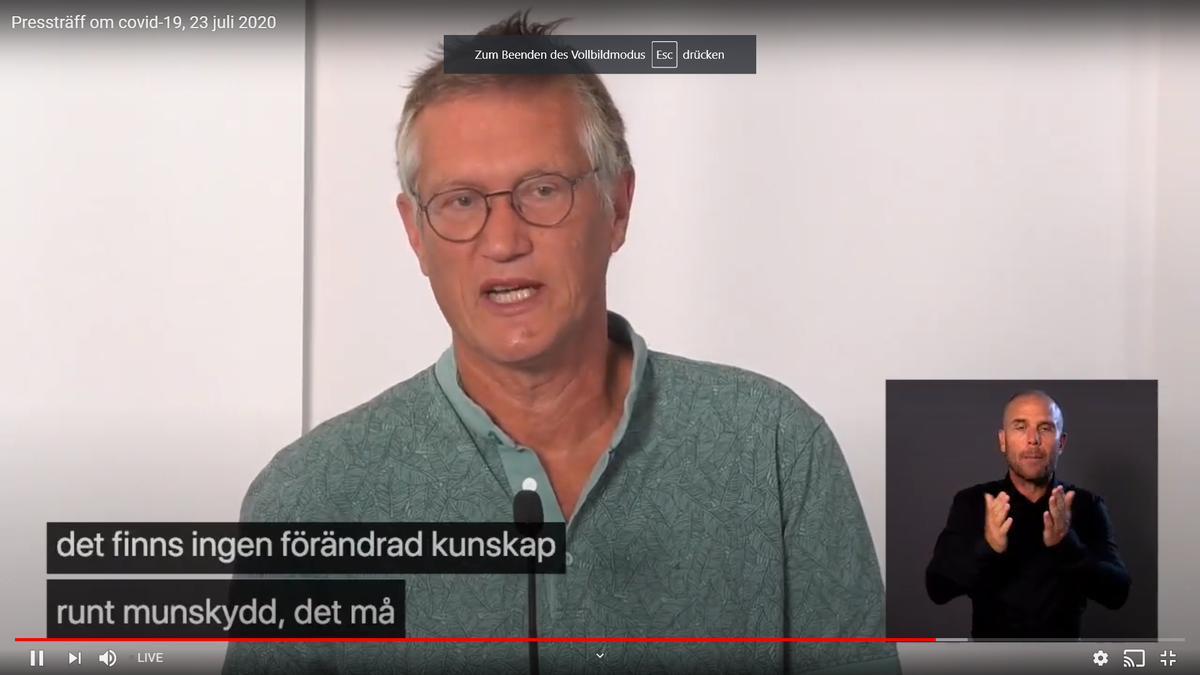 janerle2002's tweet photo. "There is no new knowledge regarding facemasks." 
Anders Tegnell, July 23, 2020

#facemasks #Masks4all? - not in Sweden! 
#ShowUsYourScience @Folkhalsomynd https://t.co/j8CzrIaJcR