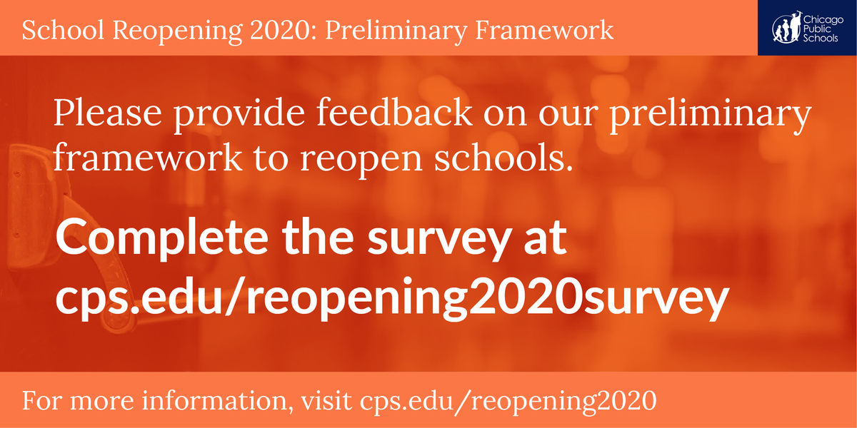 ChiPubSchools's tweet photo. Your voice matters as we make plans for the fall. Complete our family survey by Fri, 7/31 to ensure we support the mental, physical, and emotional needs of all students: https://t.co/QyNjGVw09l https://t.co/sSxmd1Pz7X