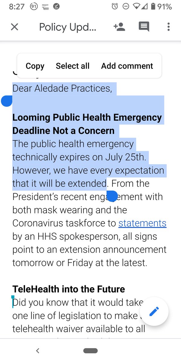 Farzad Mostashari Dear Aledade Practices Looming Public Health Emergency Deadline Not A Concern The Public Health Emergency Technically Expires On July 25th However We Have Every Expectation That It Will