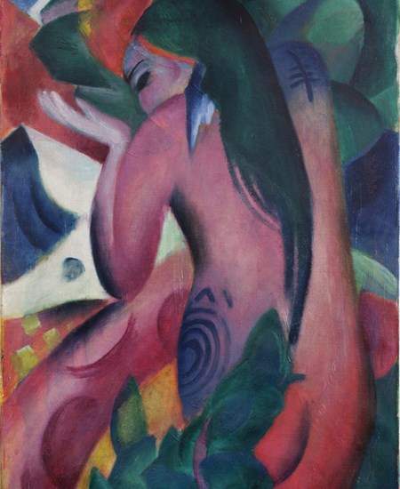 Euphemistically called 'Central European Art', Thomas was backed by his Museum Committee to not only show Expressionist and other Weimar 'degenerate' work (he'd seen it during a scholarship trip to New York in '30s) but actually buy some - including The Red Woman by Franz Marc