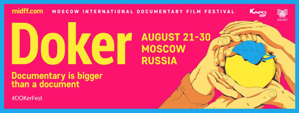 roskino_rcw's tweet photo. What a great piece of news! 📣
The Moscow International Documentary Film Festival DOKer 2020 will take place on August 21-30 in Moscow, Saint-Petersburg, Yaroslavl, Kaliningrad and Kazan.
Stay tuned! #russiancinema #documentary #DOKerFest #midff @DOKerProject https://t.co/X0CFr62l8H