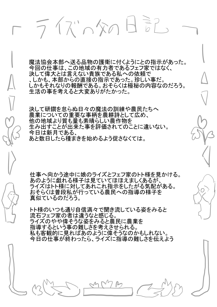 設定など。ライズちゃんのお父さんの日記 