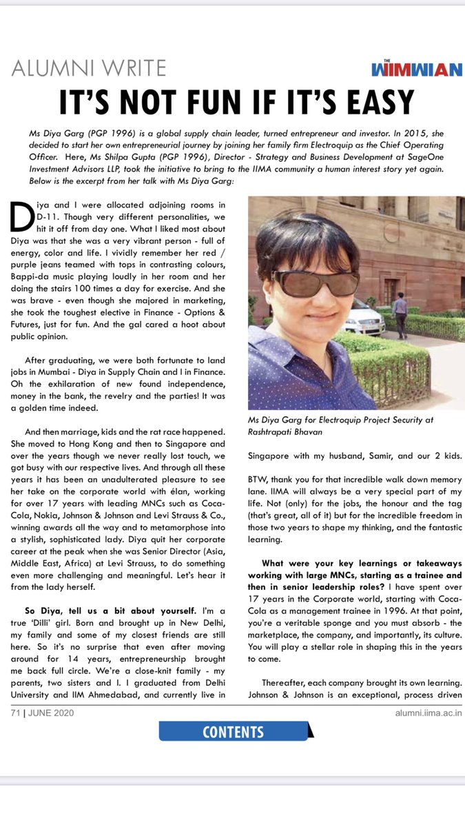 dgarg1111's tweet photo. It's Not Fun If It's Easy: From WIMWI to Electroquip and everything in between. Thank you @shilpagupta2802 and The WIMWIAN for the terrific coverage. 

#iima     #thewimwian   #electroquip      #memoriesforlife     #rockstarbuddies https://t.co/yooAlS6IlG