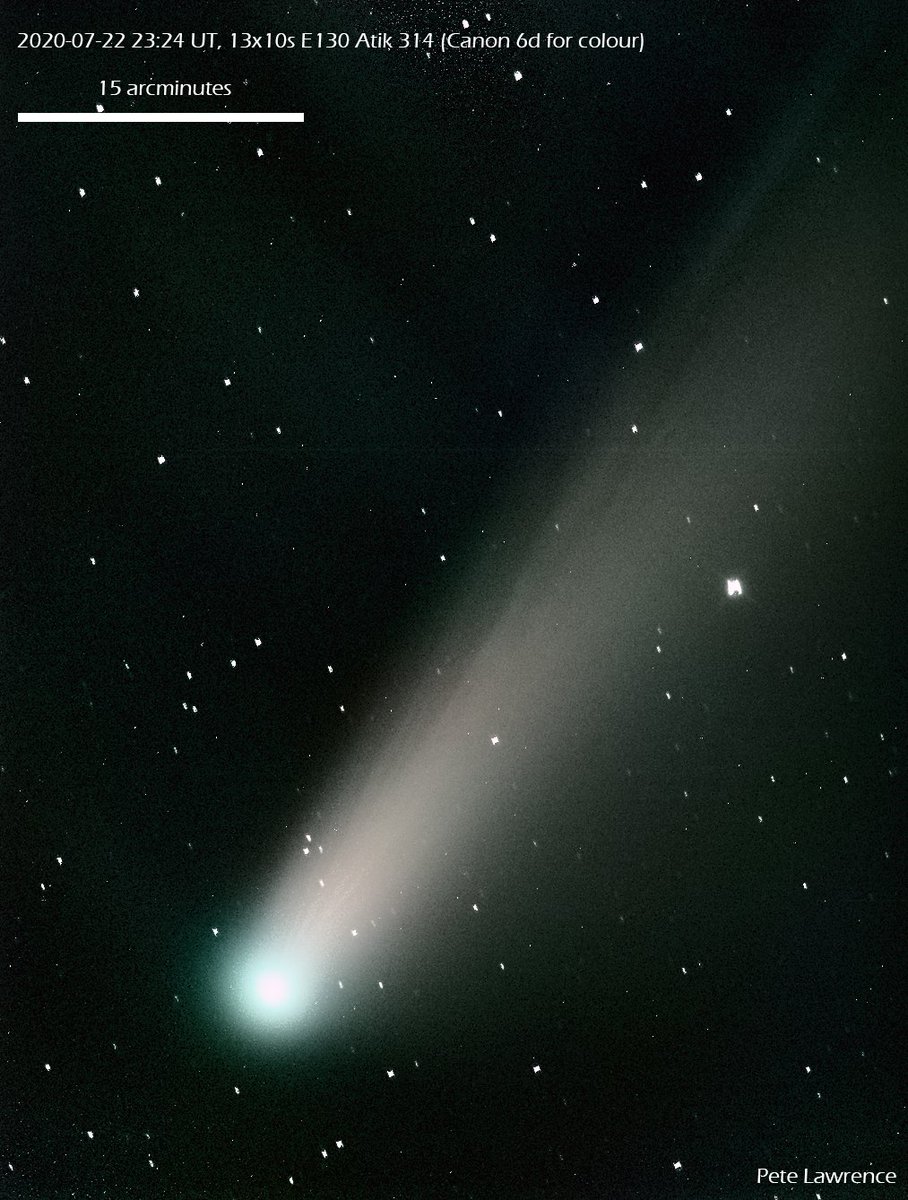 Closer look at the head of F3 Neowise from last night (22/23 July).
