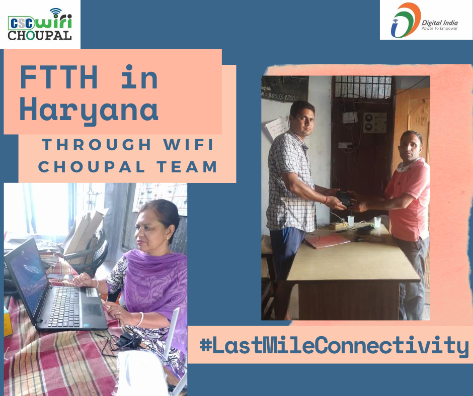 wifichoupal's tweet photo. With a motto of last mile connectivity, WiFi Choupal team had deployed FTTH Connections at various government institutions such as Anganwadi and Ration shop for enhancing their services provision
@abhi481 @CSCegov_ @cscharyana 
#CSCseGRAMSWARAJ #DigitalIndia #FTTH https://t.co/sloovdMY54