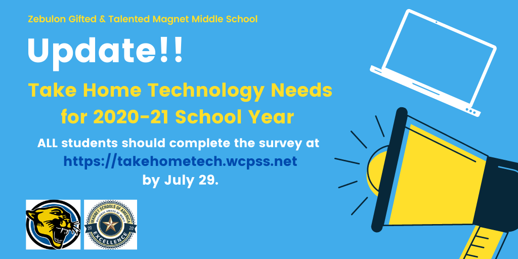 mrs_adking's tweet photo. Hey @ZebulonMS families, be sure to complete the Take Home Tech survey at https://t.co/DIFrPMzzsv by July 29! #needadevice #nodeviceneeded #internetplease #remotelearning #zgtmms https://t.co/dXPsZ9WLpk