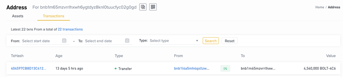 bccponzi's tweet photo. Meanwhile #BOLT💩 keeps on transferring ERC20 tokens out of the main wallet without any corresponding BEP2 transfer to the burn wallet. Effectively stealing from those that haven't swapped (yet).
The current difference is ~25m tokens ($50k). 
Time to pay salaries again, I guess🤷‍♂️ https://t.co/yGbk6oUsXE