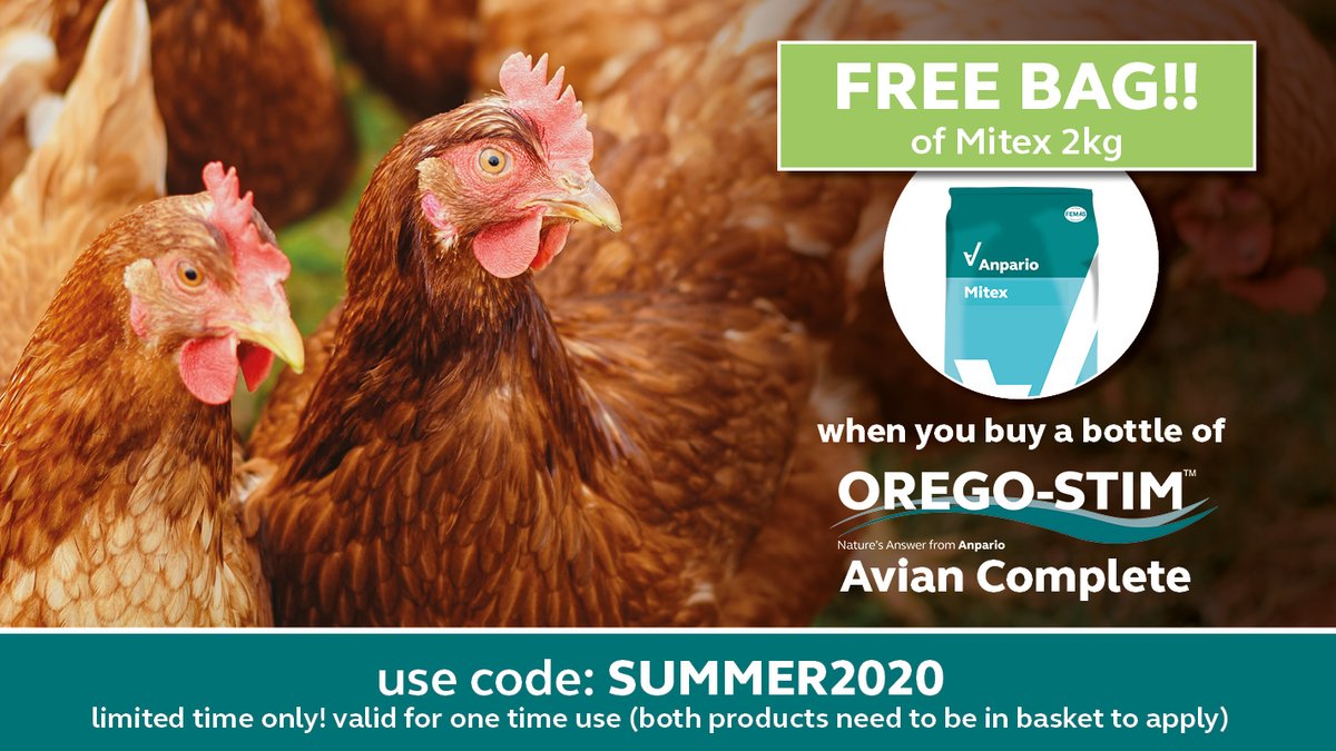 AnparioDirect's tweet photo. ❗❗ SUMMER OFFER ❗❗ Have a bag on us!!

Get #Mitex 2KG on the house when you buy a bottle of #OregoStimAvianComplete! 😍 Support your birds' gut health and protect them from #redmites!

Use code: SUMMER2020

Delivering direct to you 🚚 SHOP NOW 🛒
https://t.co/We8dq7dDwd https://t.co/zMbjkwnscO