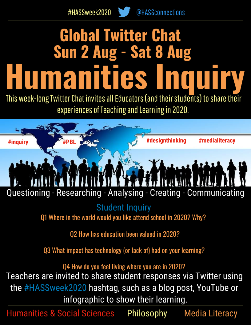 mareewhiteley's tweet photo. Join us to engage young people everywhere to think critically about their 2020 #learning experience #inquiry #PBL #edutwitter #aussieED #humanities
Pls RT @misscmorrison @philosophyteach @DavidPriceOBE @NoTosh @charte @ProjectZeroHGSE @RonRitchhart @stephenheppell @pasi_sahlberg https://t.co/EQ8MumskA8