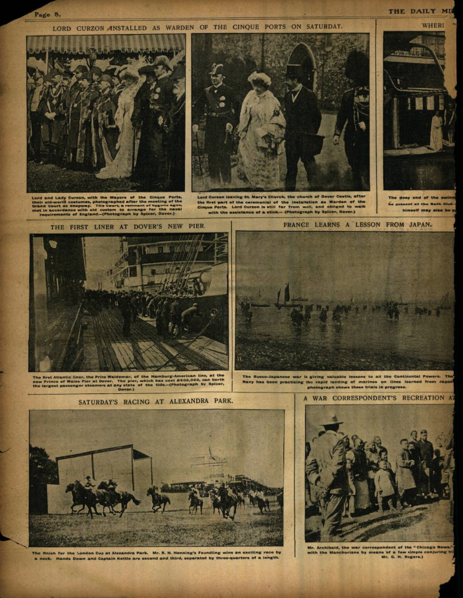 The great selling point of the redesigned Mirror — and the thing that differentiated it from the text-heavy Daily Mail — was its liberal use of photographs and illustrations. Here's a typical double-page spread. /15