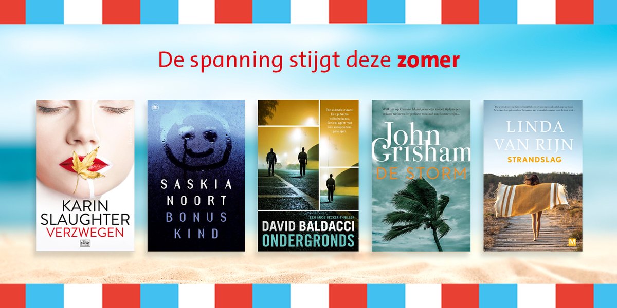 Met de temperatuur stijgt ook de spanning deze zomer! 🏖️📚 
Heb je nog geen thriller om op het strand te lezen? Neem een kijkje bij onze favoriete thrillers van dit moment: bruna.nl/thrillertop10