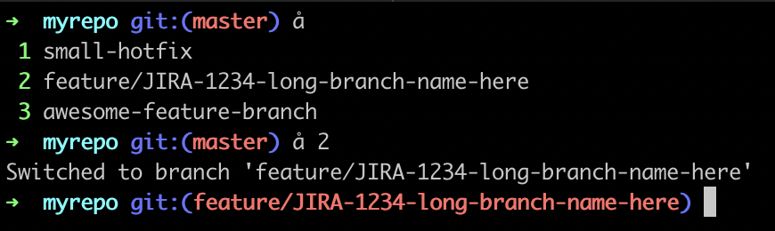 JulianRavn's tweet photo. I really enjoy creating git aliases and scripts to make me feel more efficient. Here's one that lets me quickly view and jump to my most recently visited branches! Aliased to "å" to make it even quicker, of course! 😁

Source: https://t.co/rQd2jXRcoE https://t.co/Xs61NlEUa6
