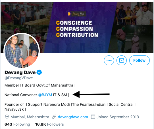 Devang Dave is also the founder of websites and pages like "The Fearless Indian", "I Support Narendra Modi" etc. His agency lists the BJP (naturally) as a client along with other govt. entities.The above pages are full of h@teful political content of BJP IT Cell.(4/6)