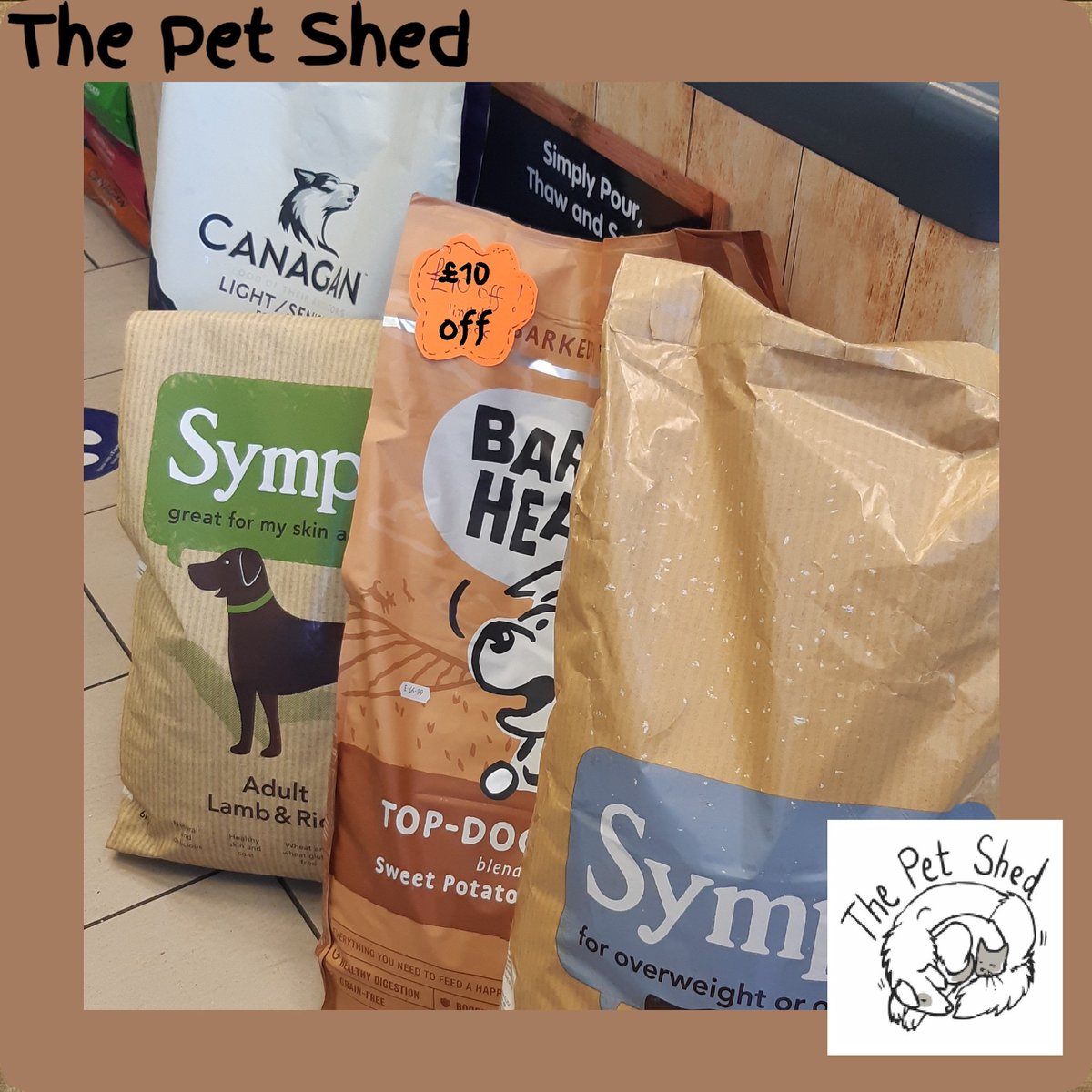 PetShedBrighton's tweet photo. Save £10 on each of these large bags of #dog kibble
@CanaganPetFood
@Symplypet
@BarkingHeads
When the're gone the're gone!
#brighton #shoplocal #shopsmall #shopindie #dogsofbrighton #dogs https://t.co/g8DCPpzoZ8