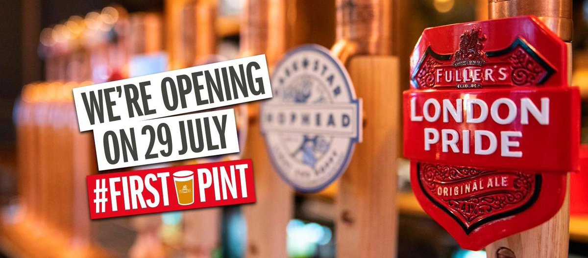 Good news! We’re delighted to announce that we are reopening our doors on 29th July. It’s been a long time since we’ve seen you and we’ve been working hard behind the scenes to ensure a safe, clean and warm welcome #FirstPint #PubsReopening