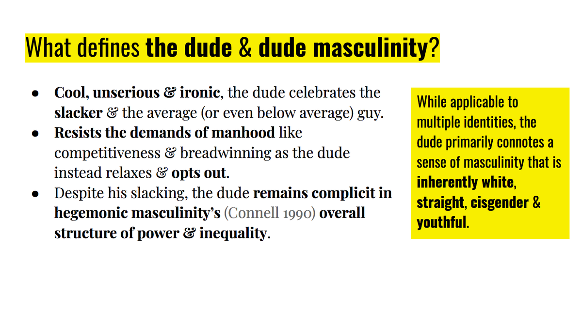{3} The dude is a popular culture figure—but also functions as a complicated and highly ambivalent gender discourse:  #foodstudies20