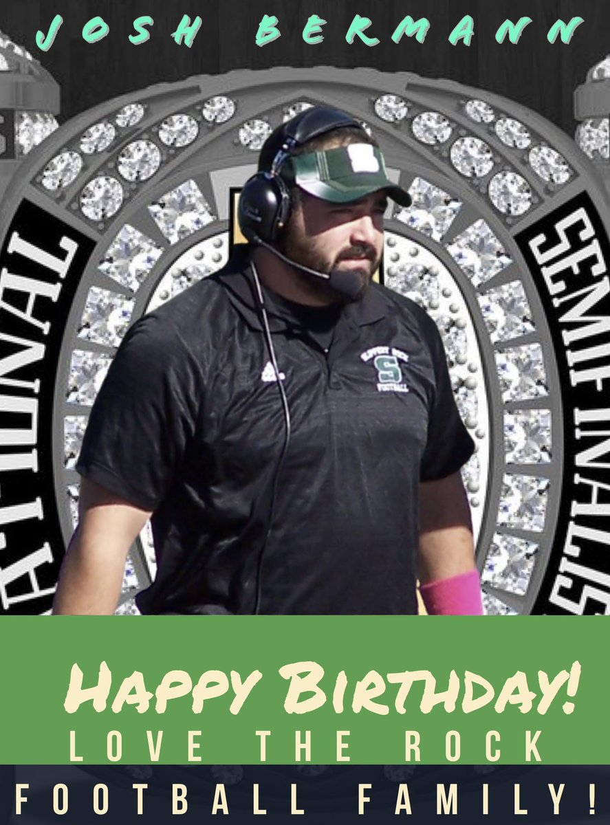 PSteel78's tweet photo. Happy Birthday to former @srurockfb RB / TE Coach Josh Bermann ๐๐๐ #HBD #BOKD #RockRBs #RockTEs #QP #TechRulesAll https://t.co/OTZmVyNjmx
