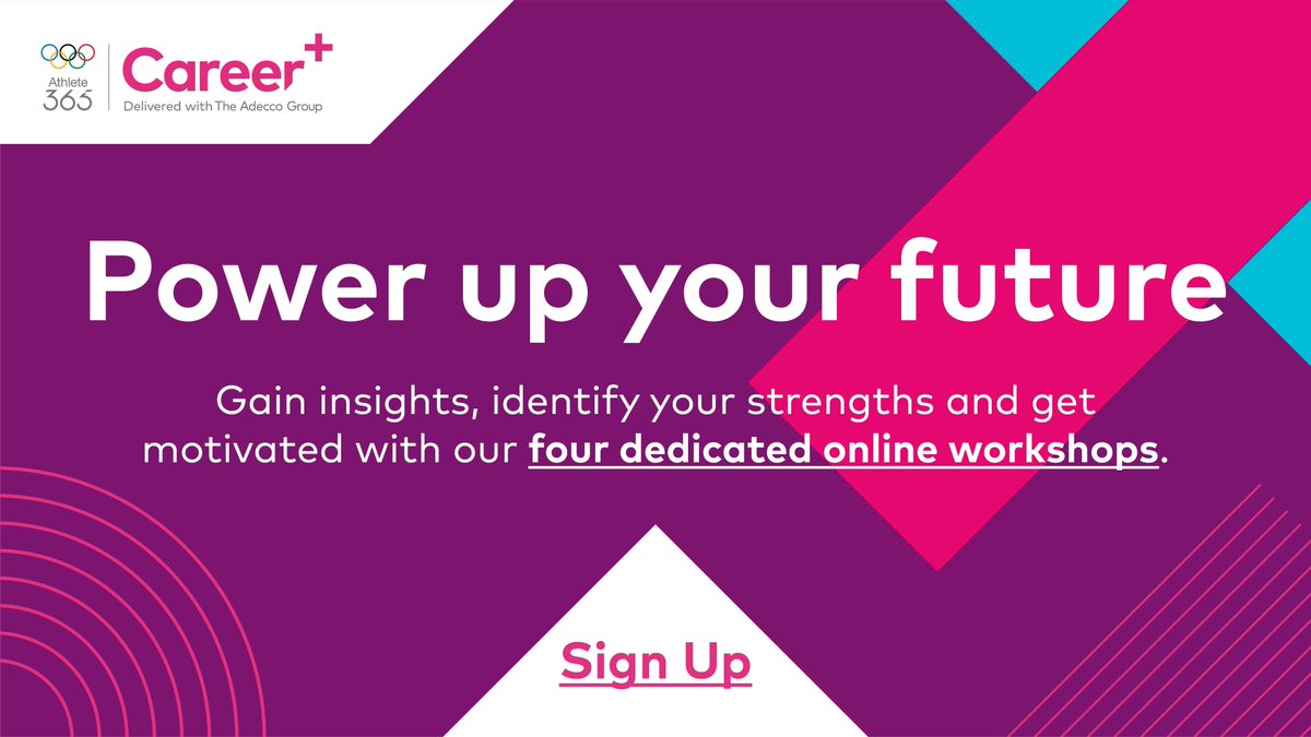 Join our Career+ Power Up Online Workshops. 🙌 

Sign up to our series of four online, action-based workshops to develop an understanding of yourself, identify your strengths and explore your future career.

Register today. Limited places available.
 👉  athlete365.org/Power-Up-Works…