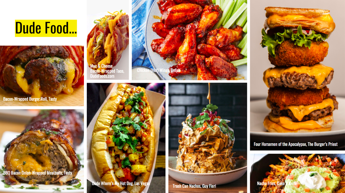 {6} These industries used the dude to craft cool, uninvested, and "safe" pathways into feminized food media and culture. They also built their strategies upon the gendered precedents set by a specific food genre: dude food.  #foodstudies20