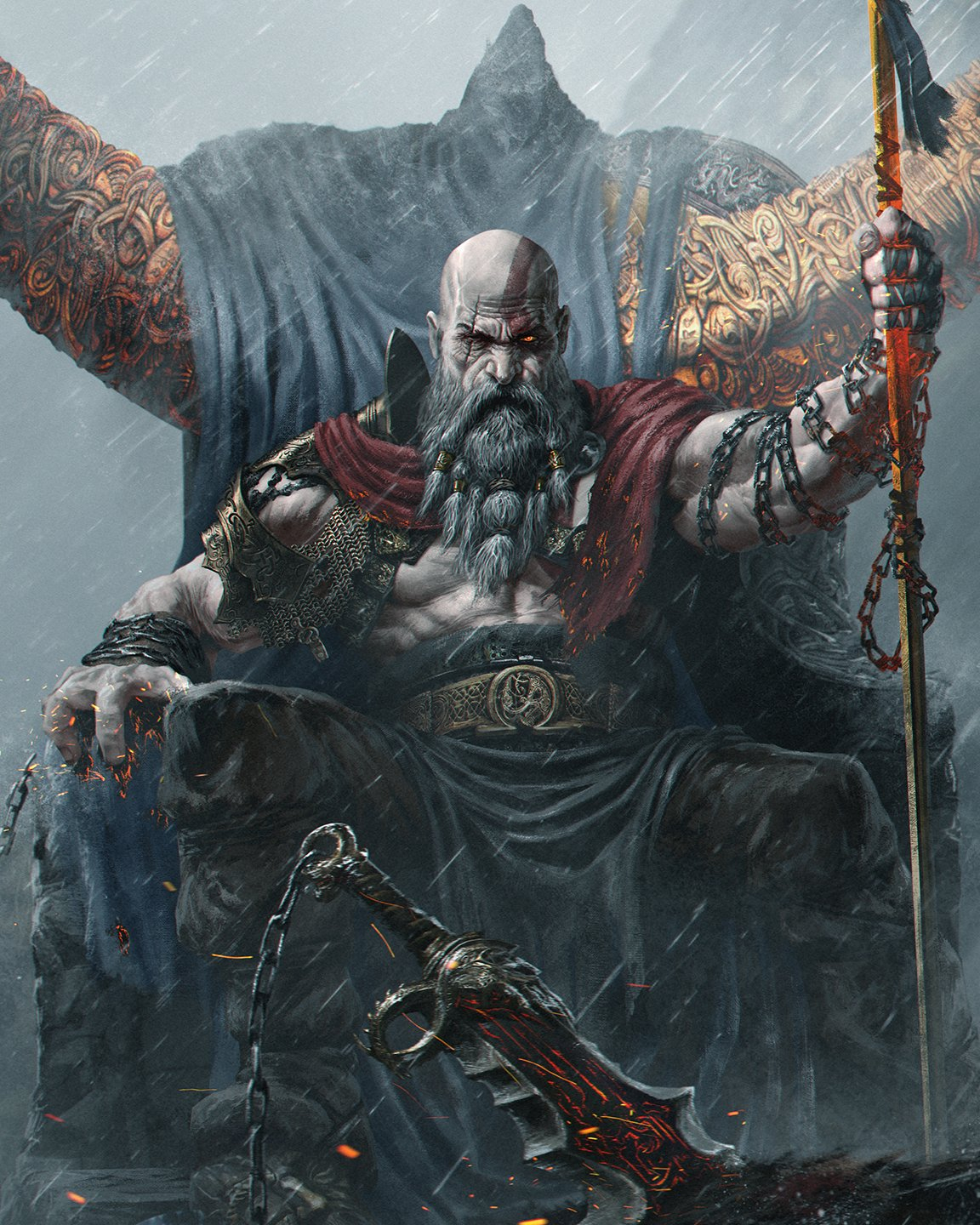 DualShockers on X: God of War Fanart Exhibits the Mighty Kratos