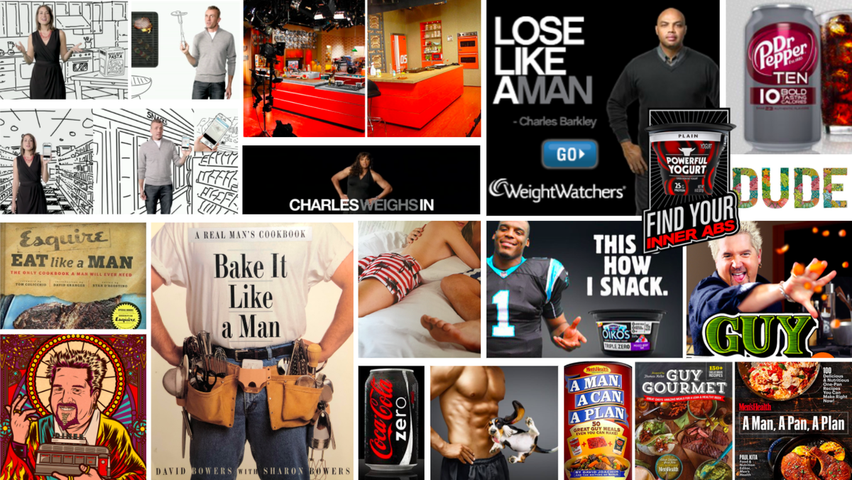 {15} Each DINERS, DUDES & DIETS chapter addresses how marketers tackled increasing gender contamination challenges in:- cookbooks- food TV (with Guy Fieri)- diet soda & yogurts- diet programs—all targeted to men in the wake of a 21st C masculinity crisis.  #foodstudies20