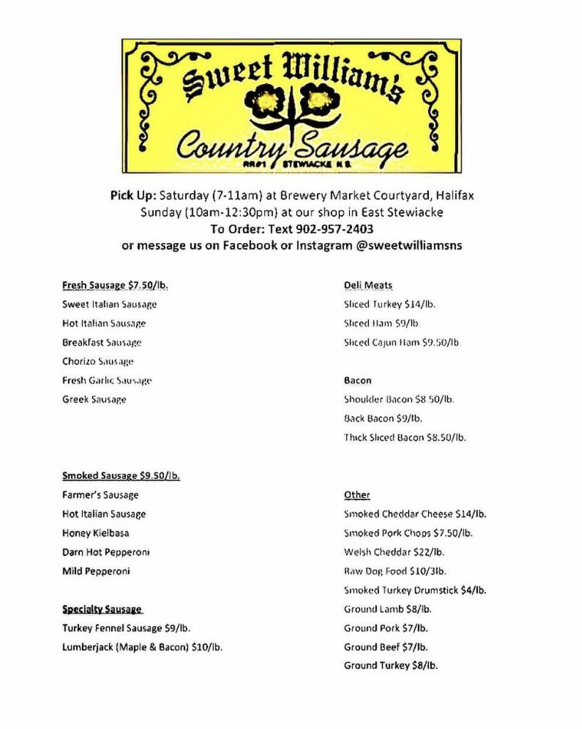 SweetWilliamsNS's tweet photo. Taking preorders now for Saturday morning pickups @brewerymarket 
902-957-2403
Thanks for your continued support of our small business!
#weappreciateyou #halifax #dartmouth #supportlocal https://t.co/cO1kA0xyEo