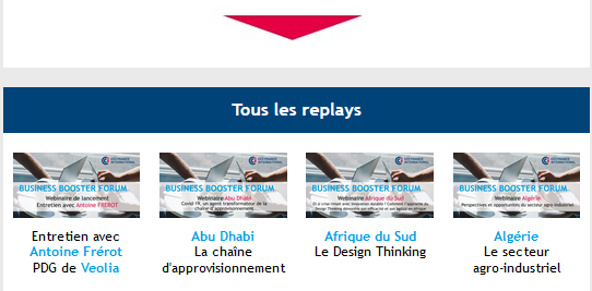 CCI_Fr_Inter's tweet photo. 📢💻#Replay #Webinaire #BusinessBoosterForum 
Vous n'avez pas pu assister à tous les webinaires qui vous intéressaient ?

➡️Accédez à toutes nos vidéos sur notre compte Youtube !
#CCIFI #export #international #implantation 
https://t.co/RbULOykZ7g https://t.co/JxsGQk4C4o