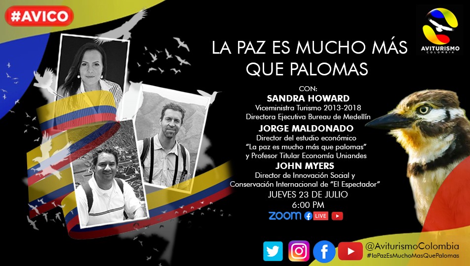 La Paz es Mucho Más que Palomas. Hoy a las 6:00pm conversaremos sobre el aviturismo y la consolidación del proceso de paz en Colombia, con Sandra Howardt, John Myers y Jorge Maldonado. Ver estudio: conservation-strategy.org/publication/la…