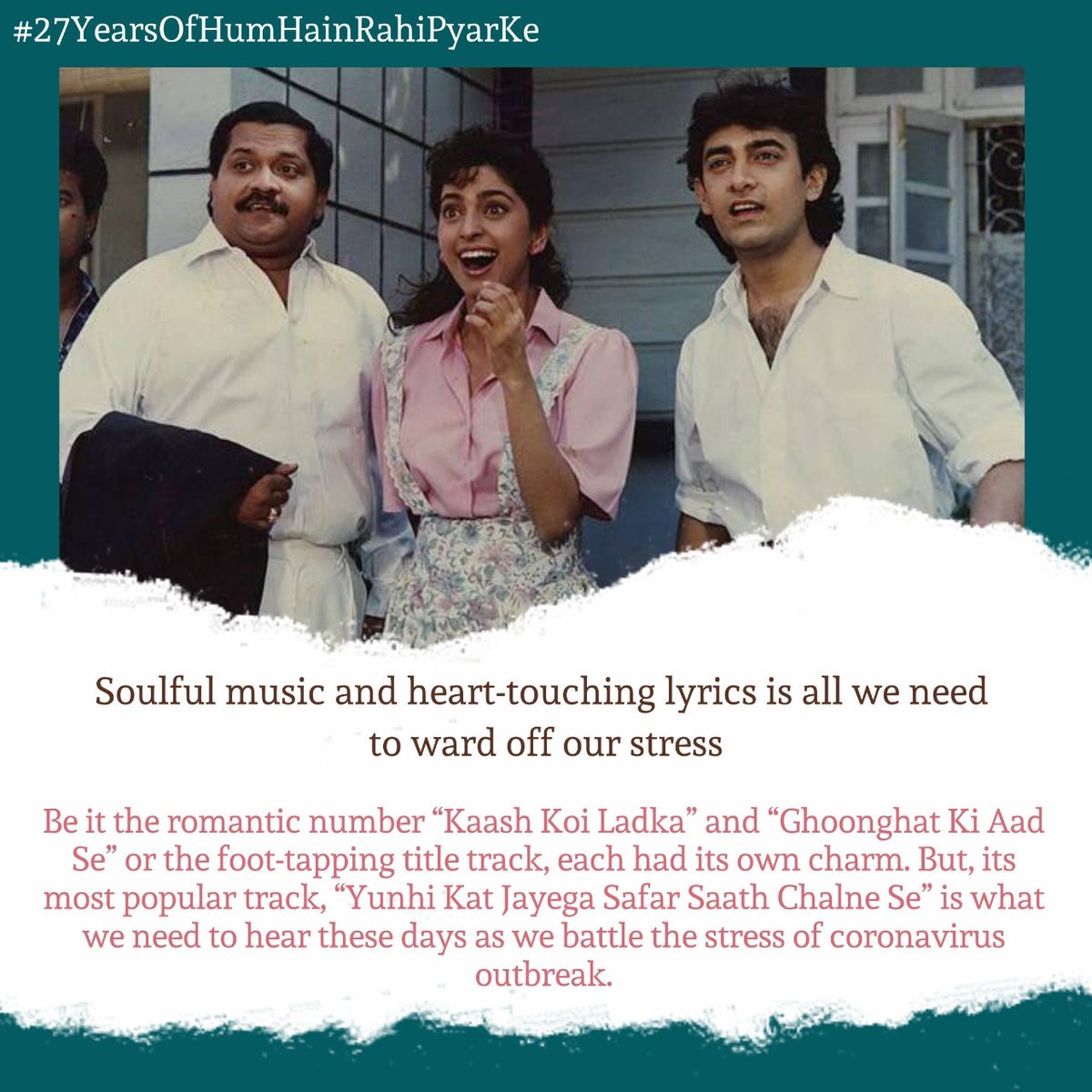 AKofficialTeam's tweet photo. This movie was such a breath of fresh air β€β€
@aamir_khan .
.
.
#aamirkhan #perfectionist #27YearsofHHRPK #27YearsOfHumHainRahiPyaarKe #juhichawla #HumHainRahiPyaarKe #movieanniversary #aamir https://t.co/seasZllthf