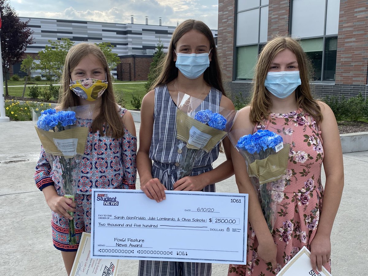 So proud of these three! Fox 61 Student News “Feature Story” winners!!