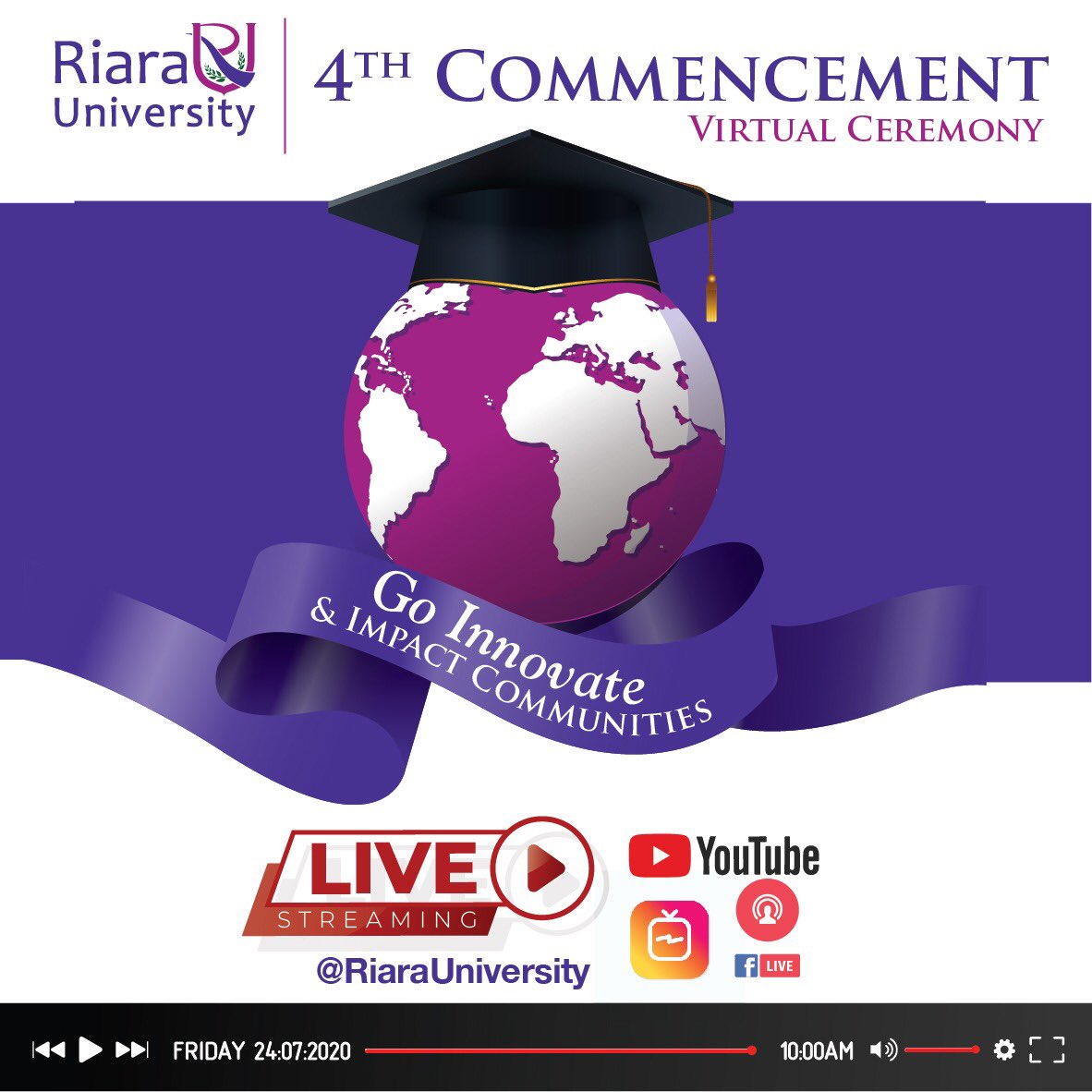RiaraUniversity's tweet photo. Join us tomorrow 24/07/2020 as we celebrate the #Classof2020
#GoInnovate https://t.co/RomowRMufH