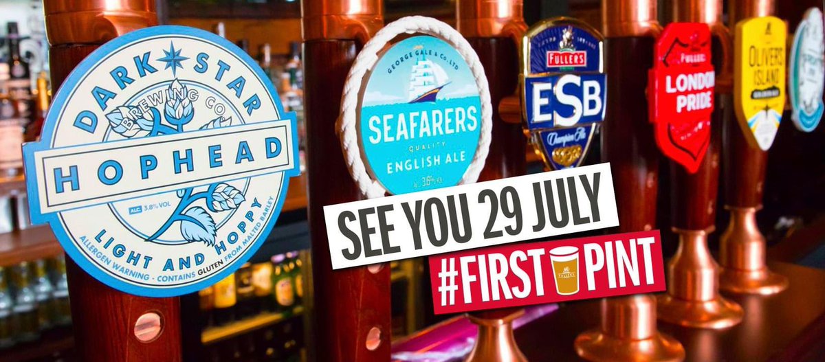 Good news! We’re delighted to announce that we are reopening our doors on 29th July. It’s been a long time since we’ve seen you and we’ve been working hard behind the scenes to ensure a safe, clean and warm welcome #FirstPint #PubsReopening