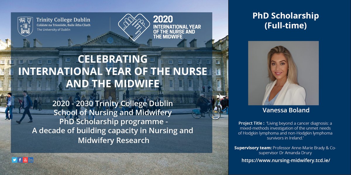 School of Nursing & Midwifery, TCD (@tcd_snm) on Twitter photo Congratulations to Vanessa Boland who has been awarded this prestigious PhD Full-Time #Scholarship <a href="/TCD_SNM/">School of Nursing & Midwifery, TCD</a> We would like to take the opportunity to wish her & her Supervisory team <a href="/abrady4/">Anne-Marie Brady</a> & Co-supervisor <a href="/druryal/">Amanda Drury</a> every success #YearoftheNurseandMidwife <a href="/WHO/">World Health Organization (WHO)</a>
Well done Vanessa Congratulations to Vanessa Boland who has been awarded this prestigious PhD Full-Time #Scholarship <a href="/TCD_SNM/">School of Nursing & Midwifery, TCD</a> We would like to take the opportunity to wish her & her Supervisory team <a href="/abrady4/">Anne-Marie Brady</a> & Co-supervisor <a href="/druryal/">Amanda Drury</a> every success #YearoftheNurseandMidwife <a href="/WHO/">World Health Organization (WHO)</a>
Well done Vanessa