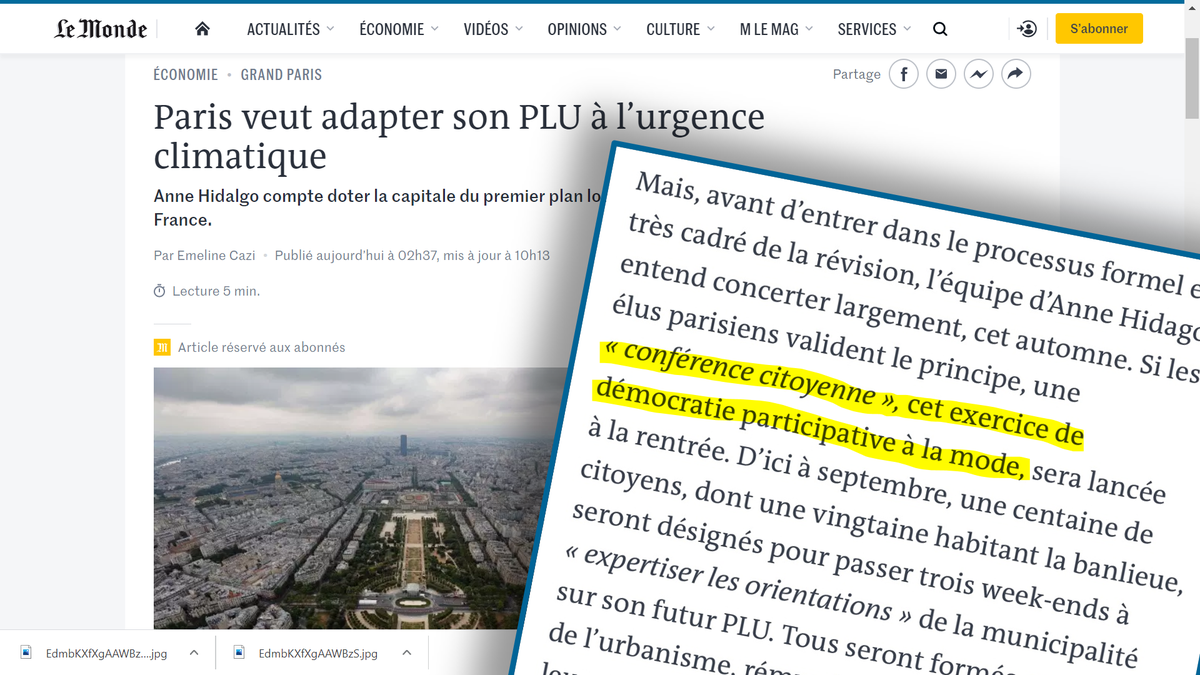 Et une #ConventionCitoyenne de➕pour construire le #MondeDapres ! Après la Région <a href="/Occitanie/">Région Occitanie</a>, la ville de <a href="/Paris/">Paris</a> franchit le pas pour un #PLU "bioclimatique". Et oui, la #DémocratieDeliberative est "à la mode", <a href="/ecazi/">Emeline Cazi</a>. On la souhaite #durable !