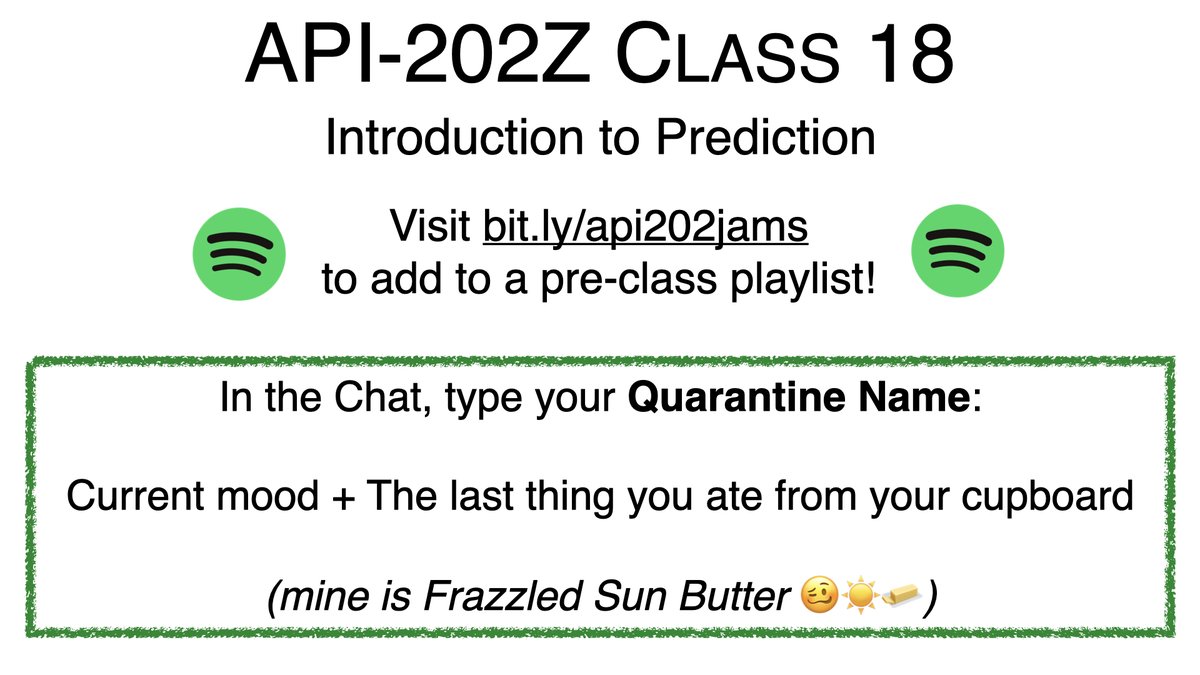Creating community is hard, but can start before class begins. Here are 2 simple tips:1) Invite students to answer a fun question in the chat ( @kathytpham does this).2) Play music from a collaborative playlist that your students create.Here’s a slide from my Spring course: