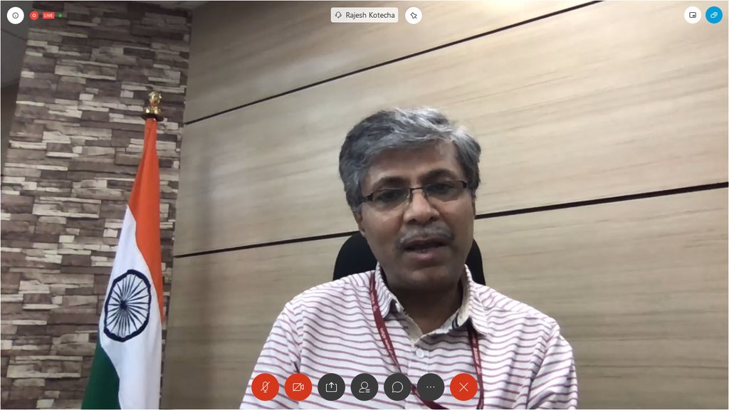 indfoundation's tweet photo. Shri Vaidya Rajesh Kotecha (@secymoayush), Secretary, Ministry of AYUSH (@moayush), Govt of India, addressed the India Foundation Web Dialogue and interacted with the Participants in an engaging Q&A Session. #IFwebDialogue https://t.co/pJdefsjrtf