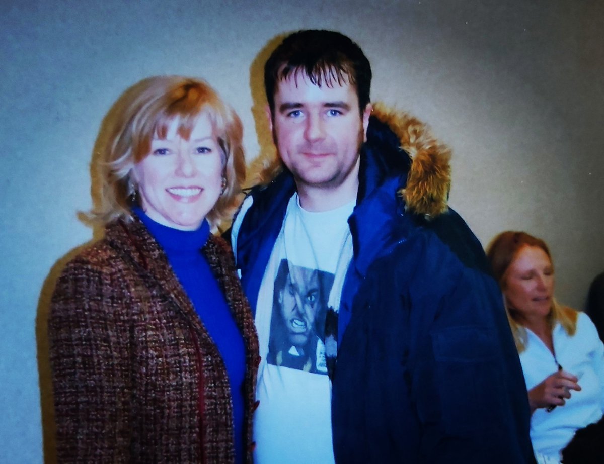 nottsey's tweet photo. Flashback to January 2004. With @AdrienneKing13 and Amy Steel #finalgirls #fridaythe13th #friday13thpart2 #Fangoria #weekendofhorrors #2004 https://t.co/DtLP4T1LKN