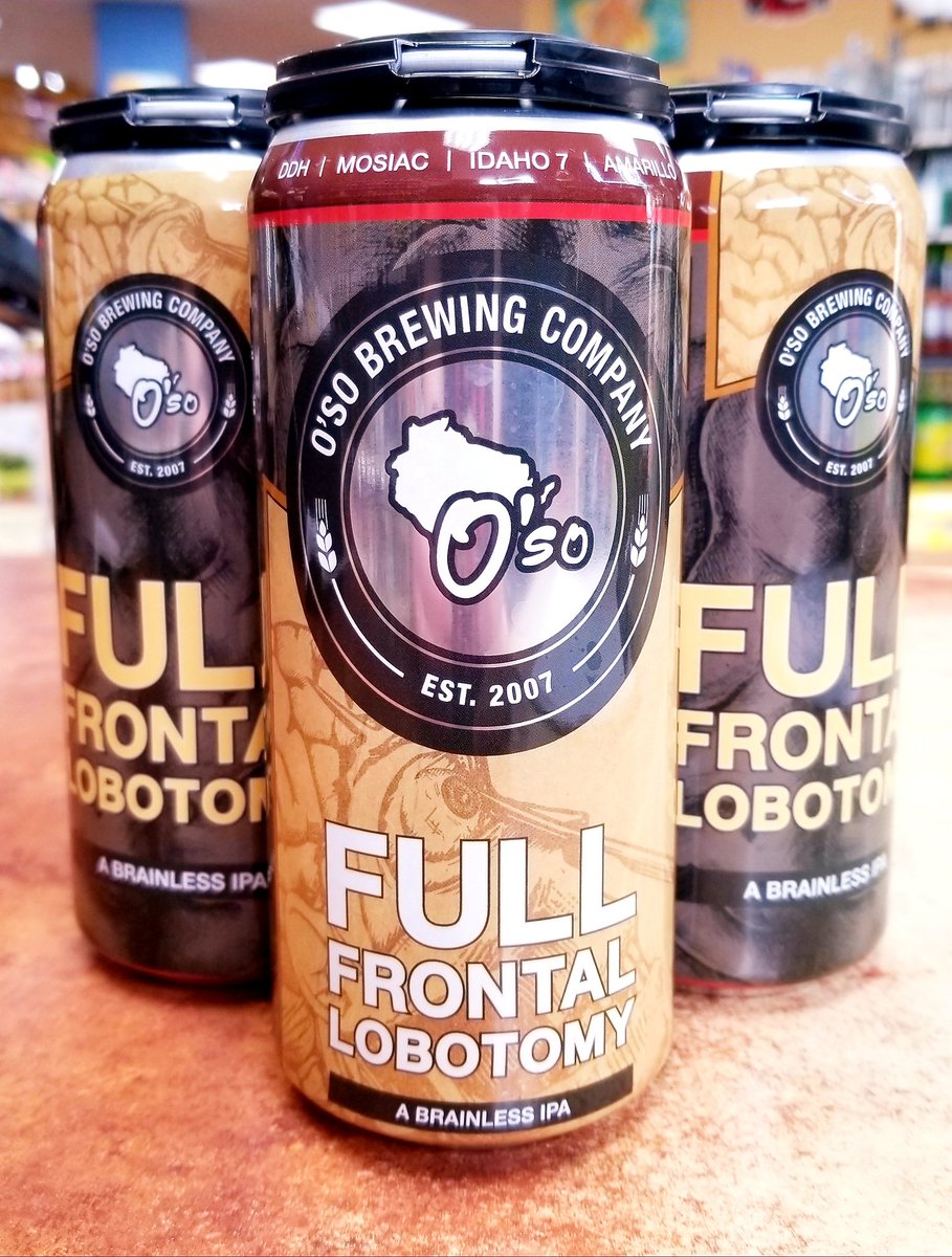 City View Liquor (@cityviewliquor) on Twitter photo You won't feel a thing.
<a href="/osobrewing/">O'so Brewing Company</a> FULL FRONTAL LABOTOMY is HERE! #GetCrushin #CoolerCrushables #FreshFrosties #PortablePounders #HopFueledPartyMachine #NewBeerHere #CrushThisBeer #SuperSlamWorthy #SummerSippin You won't feel a thing.
<a href="/osobrewing/">O'so Brewing Company</a> FULL FRONTAL LABOTOMY is HERE! #GetCrushin #CoolerCrushables #FreshFrosties #PortablePounders #HopFueledPartyMachine #NewBeerHere #CrushThisBeer #SuperSlamWorthy #SummerSippin