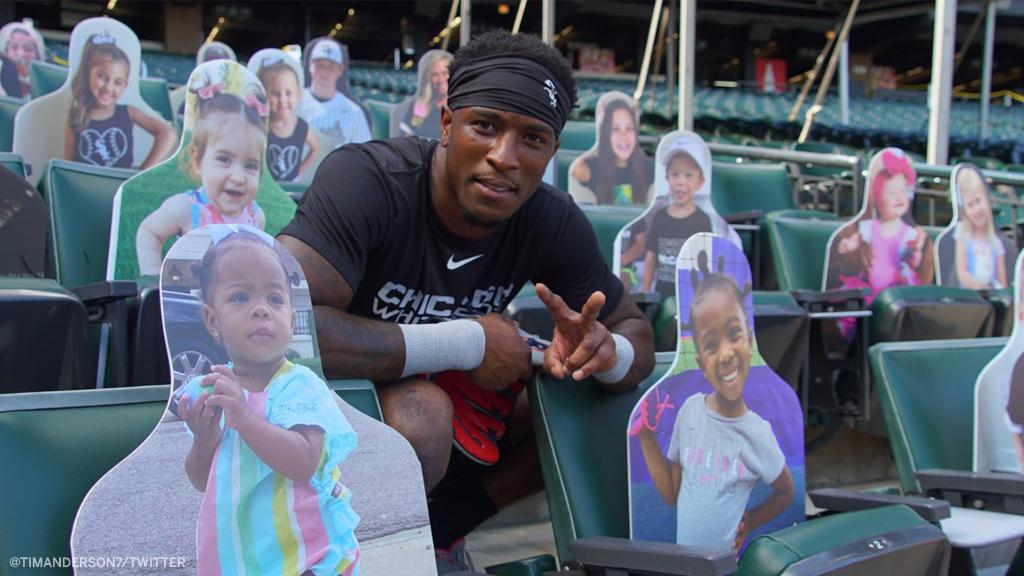 espn's tweet photo. The @whitesox put cardboard cutouts of players' kids in the stands during yesterday's scrimmage ❤️ 

(via @emarsh31, @TimAnderson7) https://t.co/ohYscddX5P