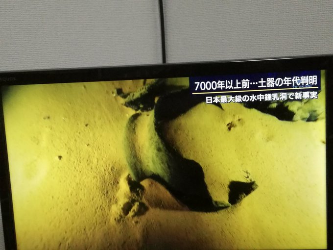 報道ステーションで徳之島の水中鍾乳洞で発見された縄文土器が報道される 2ページ目 Togetter