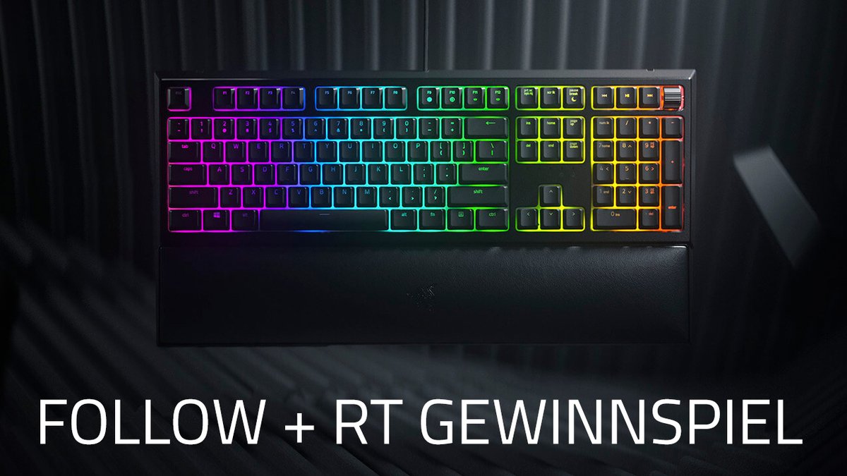 R Λ Z Ξ R 🇩🇪 (@razergermany) on Twitter photo ⌨️ FOLLOW & RT Gewinnspiel
Diese Woche verlosen wir eine Razer Ornata V2.
So machst du mit:
- <a href="/RazerGermany/">R Λ Z Ξ R 🇩🇪</a> folgen ✅
- Tweet liken & RT 💚🔄
Viel Glück!
Das #Gewinnspiel endet am 26.07.2020 um 23:59 Uhr.
#Razer #Giveaway
TNB: rzr.to/rzrtnb ⌨️ FOLLOW & RT Gewinnspiel
Diese Woche verlosen wir eine Razer Ornata V2.
So machst du mit:
- <a href="/RazerGermany/">R Λ Z Ξ R 🇩🇪</a> folgen ✅
- Tweet liken & RT 💚🔄
Viel Glück!
Das #Gewinnspiel endet am 26.07.2020 um 23:59 Uhr.
#Razer #Giveaway
TNB: rzr.to/rzrtnb