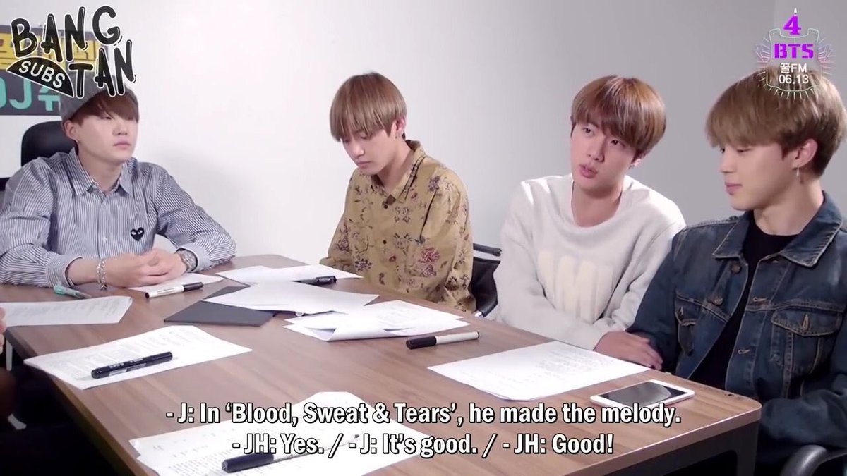 Jimin is also very good at writing melodies. He wrote melody to Blood, Sweat and Tears, one of their biggest hits. Even if he wasn't credited for that. Ekhm ekhm.