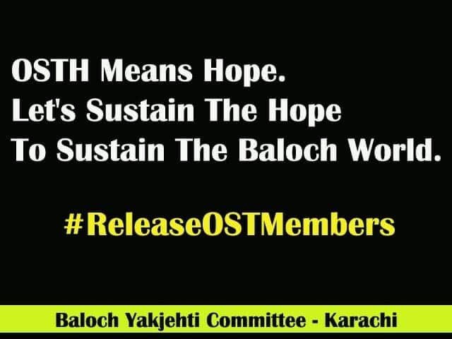 BYCKarachi's tweet photo. Osth means Hope, let’s sustain the Hope, to sustain the Baloch World. #ReleaseOSTMembers https://t.co/7w9iwBX6Hg