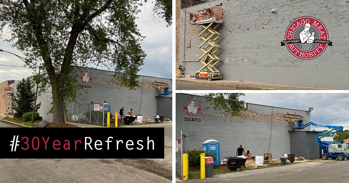 chicago_meat's tweet photo. As part of our 30 year celebration we decided to give a little love to our South Plant with some needed brick work. Make sure to check back for updates. #30YearRefresh #Established1990 #ChicagoMeat #CMA https://t.co/dhmyn1URSb